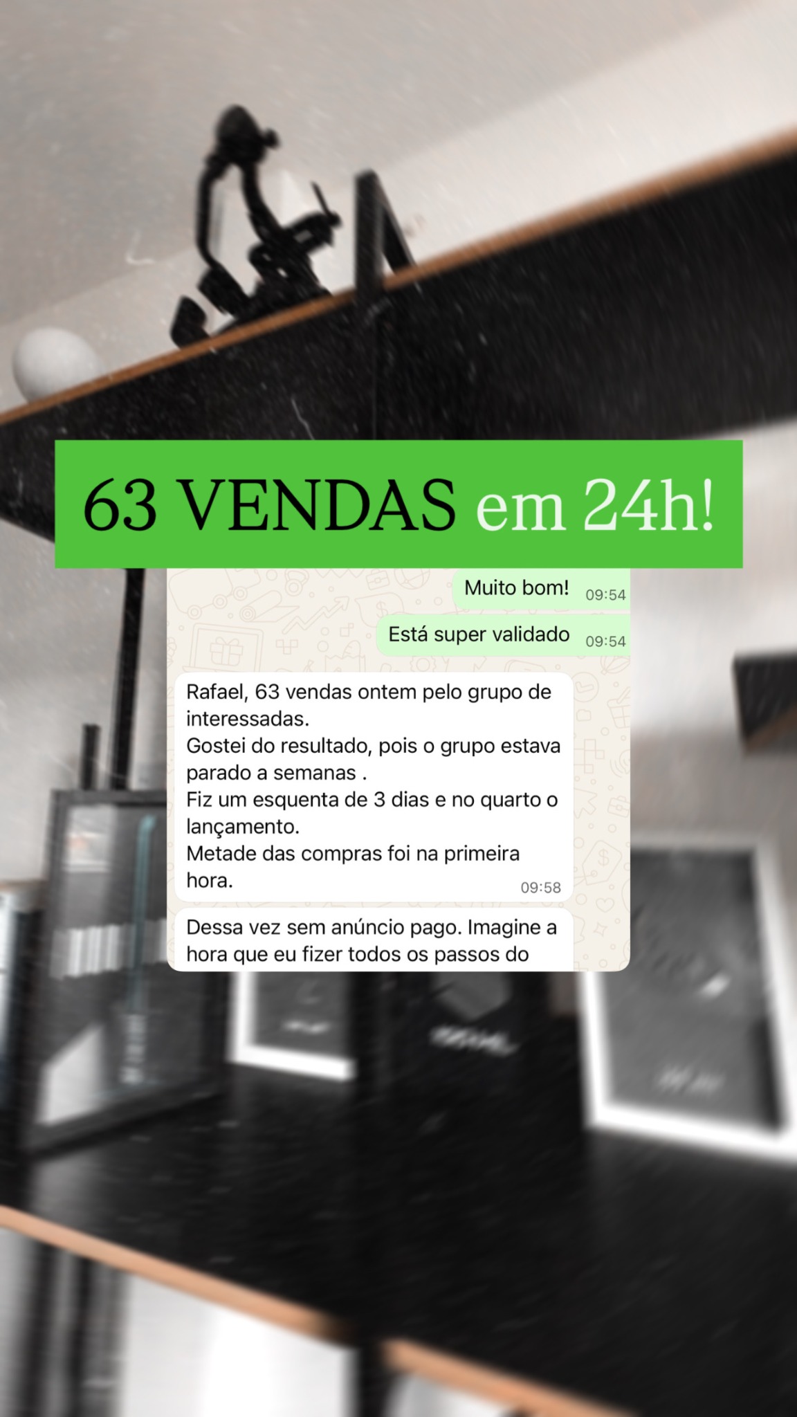 Aluno alcançou 63 vendas em 24 horas