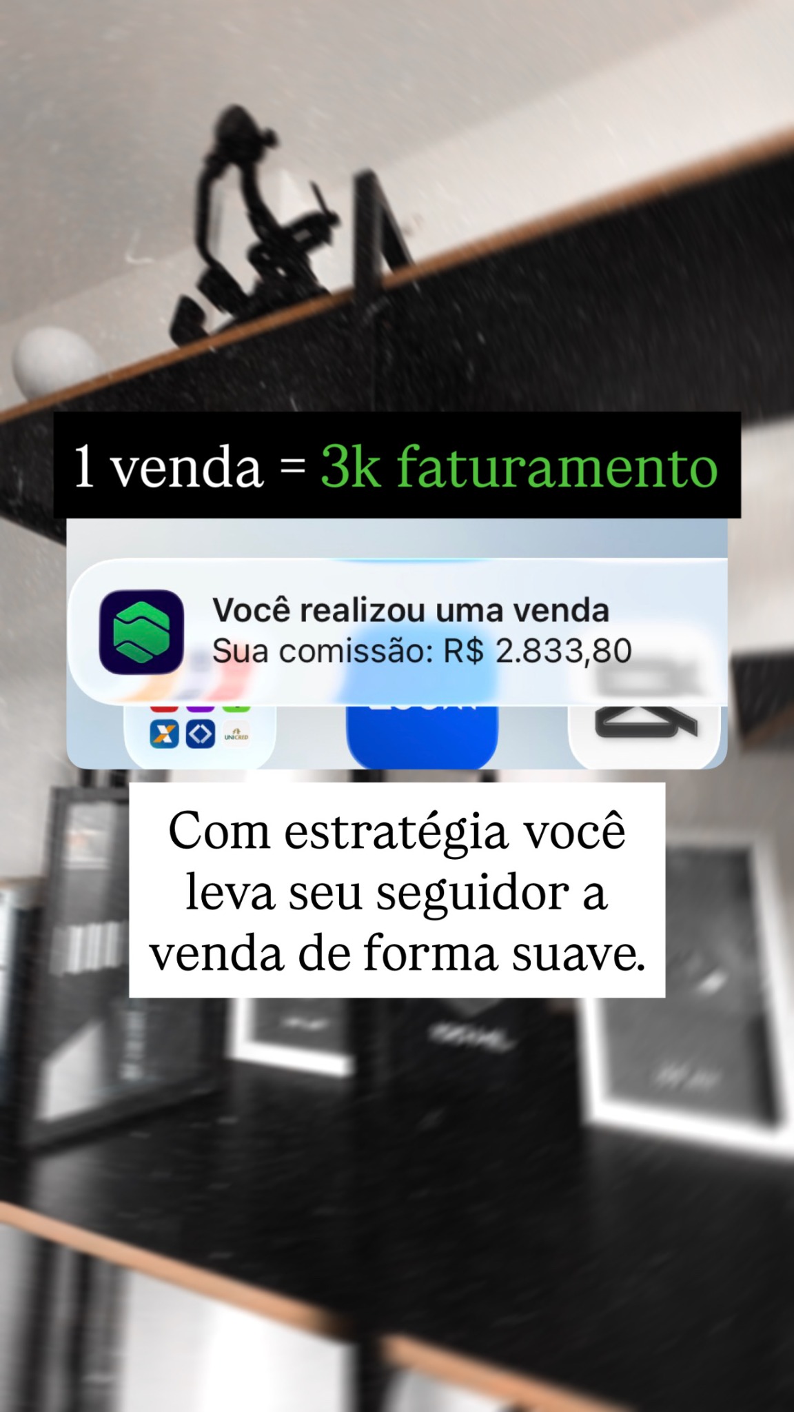 Aluno realizou uma venda com comissão de quase três mil reais