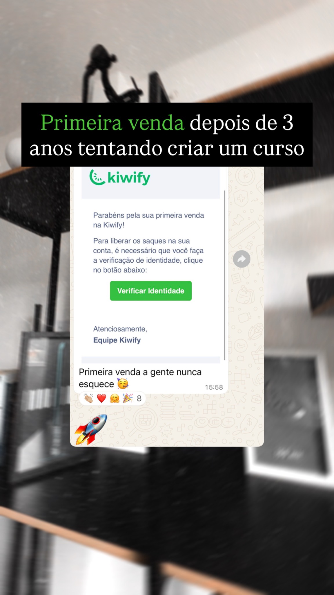 Aluno realizou a primeira venda depois de três anos tentando criar um curso